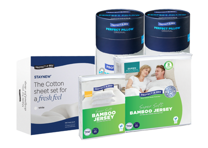 Protect-A-Bed Bundle featuring Bamboo Jersey Protectors Queen